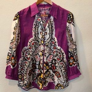 Robert Graham purple button down blouse